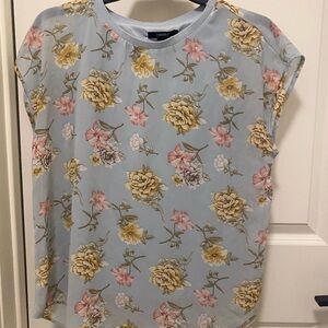 Forever 21 Floral Blouse - Blue and Yellow